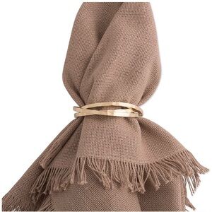 Intertwined Napkin Ring Set, Gold, 6 Count